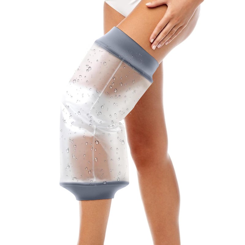 COMFYTHERA Waterproof Cast Cover for Shower Knee Wound Protector Bath Adult Watertight Cast Bag Showering for Surgery Burns Reusable DKnee